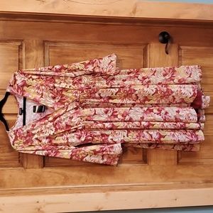 NWT Torrid Multi Color Floral Long Bell Sleeve Skater Dress Size 2X Fall Autumn